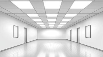Empty, bright, modern hallway photo