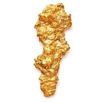 Raw gold nugget, vertical shape photo