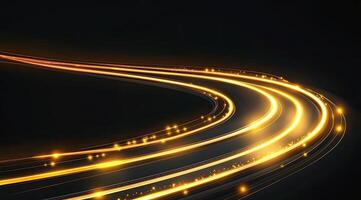 Golden glowing racing track photo