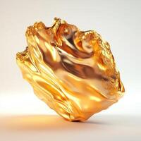 Golden, sculpted, flowing form photo