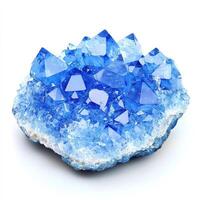 A cluster of vibrant blue crystals photo