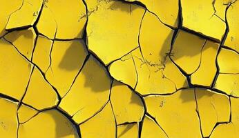 Cracked yellow earth texture photo