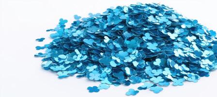 Shiny Teal Heart-Shaped Confetti photo