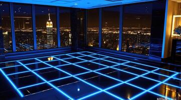 Elevated city views, illuminated floor photo