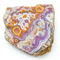 Intricate banded agate slab with vibrant colors photo
