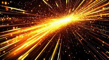 Explosive burst of golden light radiating outward photo