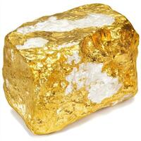 Raw gold nugget, irregular rectangular shape photo
