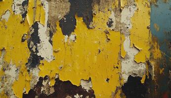 Peeling paint on aged metal photo