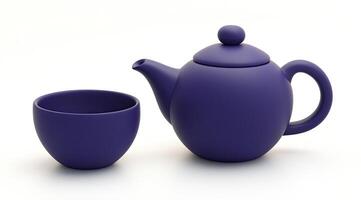 Indigo tea set, simple and elegant photo