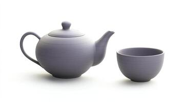 Simple tea set, muted grey photo