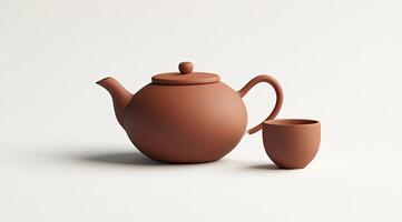 Earthenware tea set photo