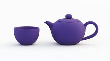 Purple tea set, simple design photo