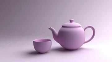 Pastel Pink Teapot and Cup photo