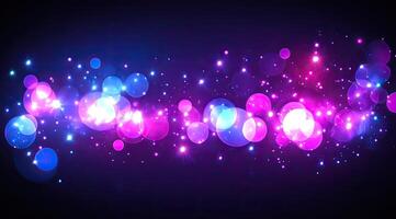 Vibrant, glowing bokeh particles photo