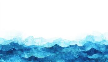 Abstract watercolor mountain range photo