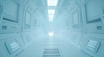 A pristine, futuristic corridor photo