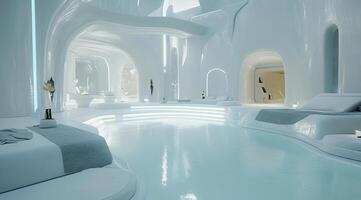 Modern, pristine, ethereal spa retreat photo