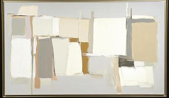 Abstract composition of soft neutral hues. Layered geometric shapes create a serene atmosphere photo