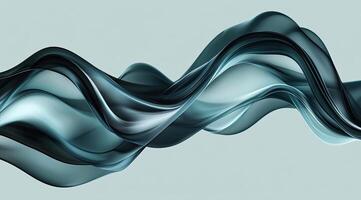 Fluid, abstract, flowing curves of teal and dark teal colors photo