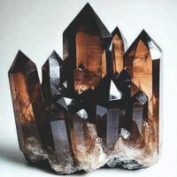 Cluster of rich, dark amber crystals photo
