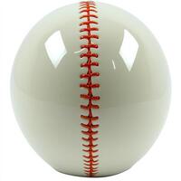 Cream baseball-shaped keepsake photo