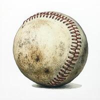 A drawing of a baseball on a white background photo