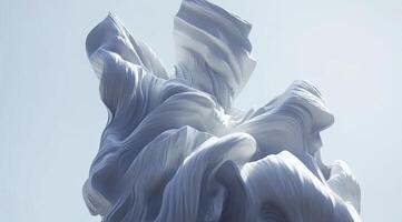 Abstract sculpted form, light gray, flowing lines photo