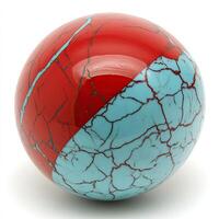 Red and Teal Gemstone Sphere photo