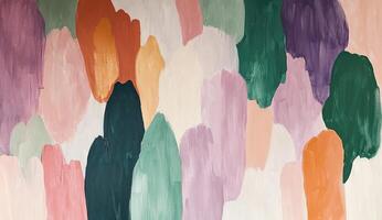 Abstract painted wall art with various soft colors photo