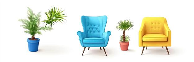 Modern Armchairs and Plants photo
