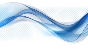 Abstract blue wavy lines on transparent background photo