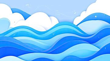 Ocean waves and clouds photo