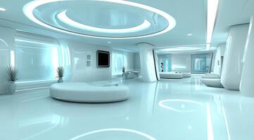 Futuristic, light-filled, minimalist interior design photo