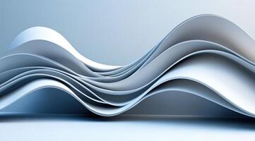 Abstract wavy layers in light blue and white photo