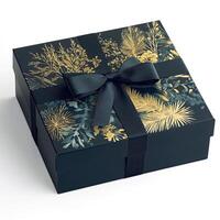 Elegant gift box with botanical design photo