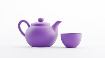 Purple Teapot and Cup Set photo