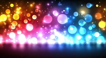 Vibrant, glowing light circles photo