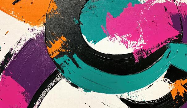 Vibrant abstract canvas with bold colors and textured brushstrokes photo