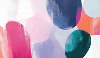 Abstract painted shapes in vibrant colors photo