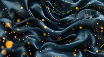 Dark, luxurious fabric draped with gold glitter photo