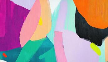 Abstract painting with vibrant, bold shapes and colors photo