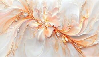 Abstract floral swirl in soft peach and cream tones photo
