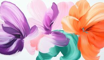 Abstract floral arrangement in vibrant colors photo