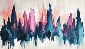 Abstract cityscape, vibrant colors photo