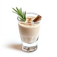 Creamy, spiced eggnog shot photo