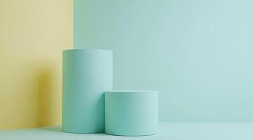 Pastel cylinder display podiums photo