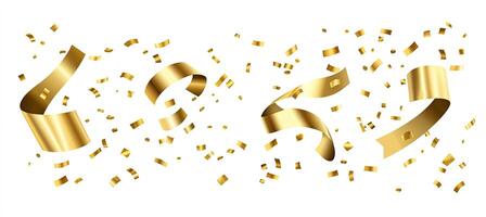 Gold Confetti and Ribbons photo