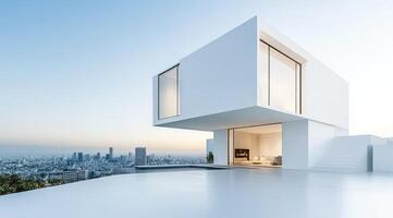 Modern penthouse with city views photo