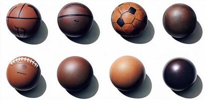 Various Sports Balls in Different Shades photo