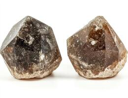 Pair of smoky quartz crystals photo
